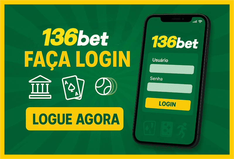 Imagem destacando login seguro na 136BET para novos usuários